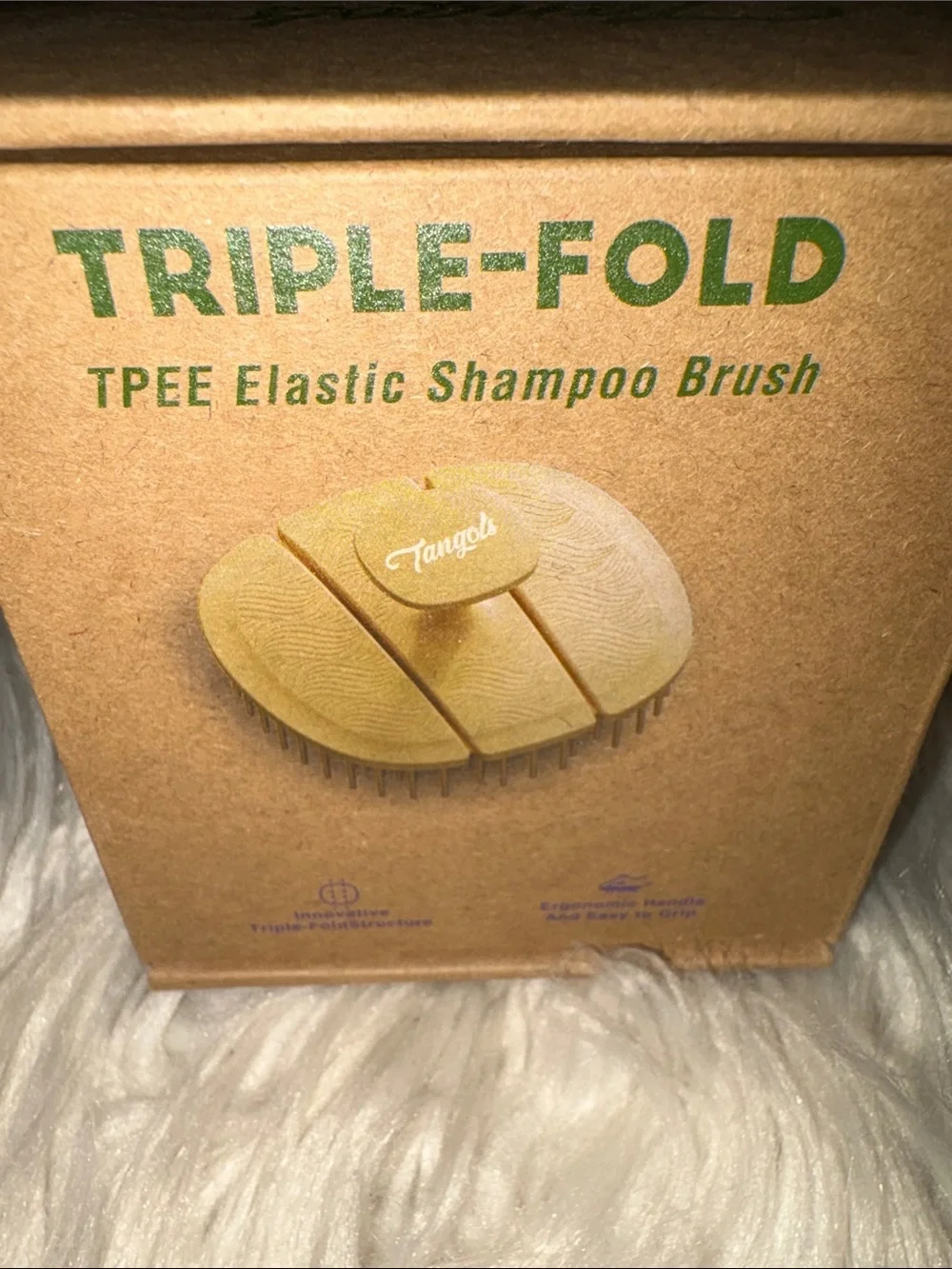 Triple-Fold TPEE Elastic Shampoo Brush - Yellow